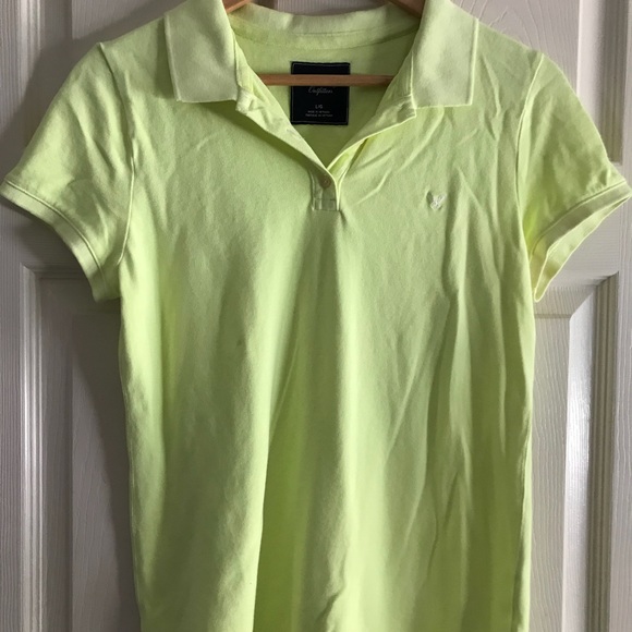 American Eagle Fluorescent Green POLO SHIRT - Picture 2 of 5